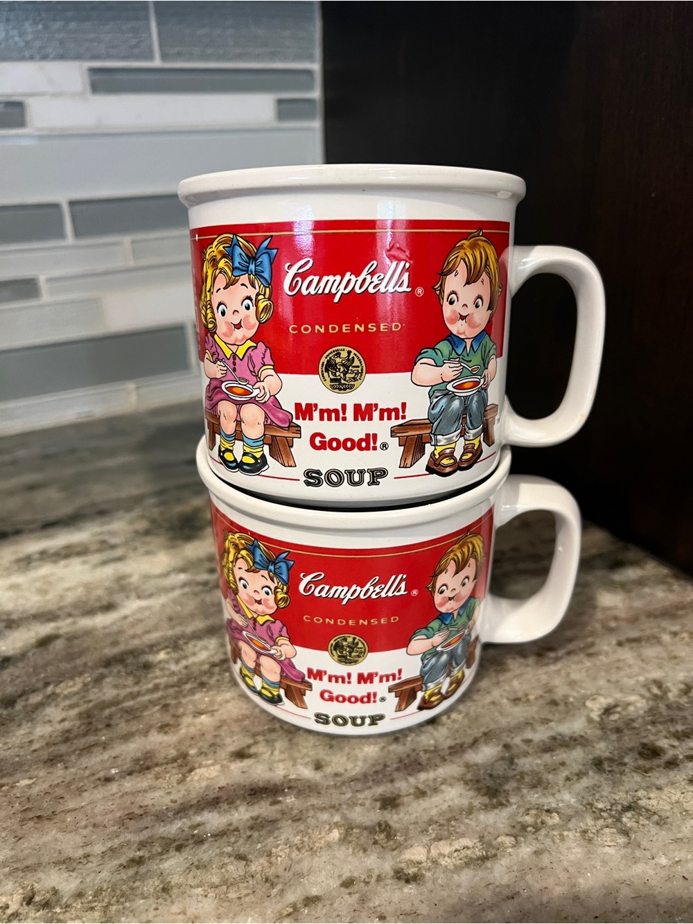 Title: VTG 1993 Campbell's Soup Mugs Westwood Kids Pair Set of 2